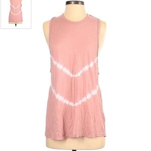Core10 Pink White Tie Dye Tank Top Women's Small S Sleeveless Round Neck EUC